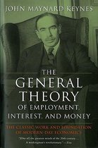 La couverture de 'The General Theory of Employment, Interest, and Money' de John Maynard Keynes, avec son portrait.