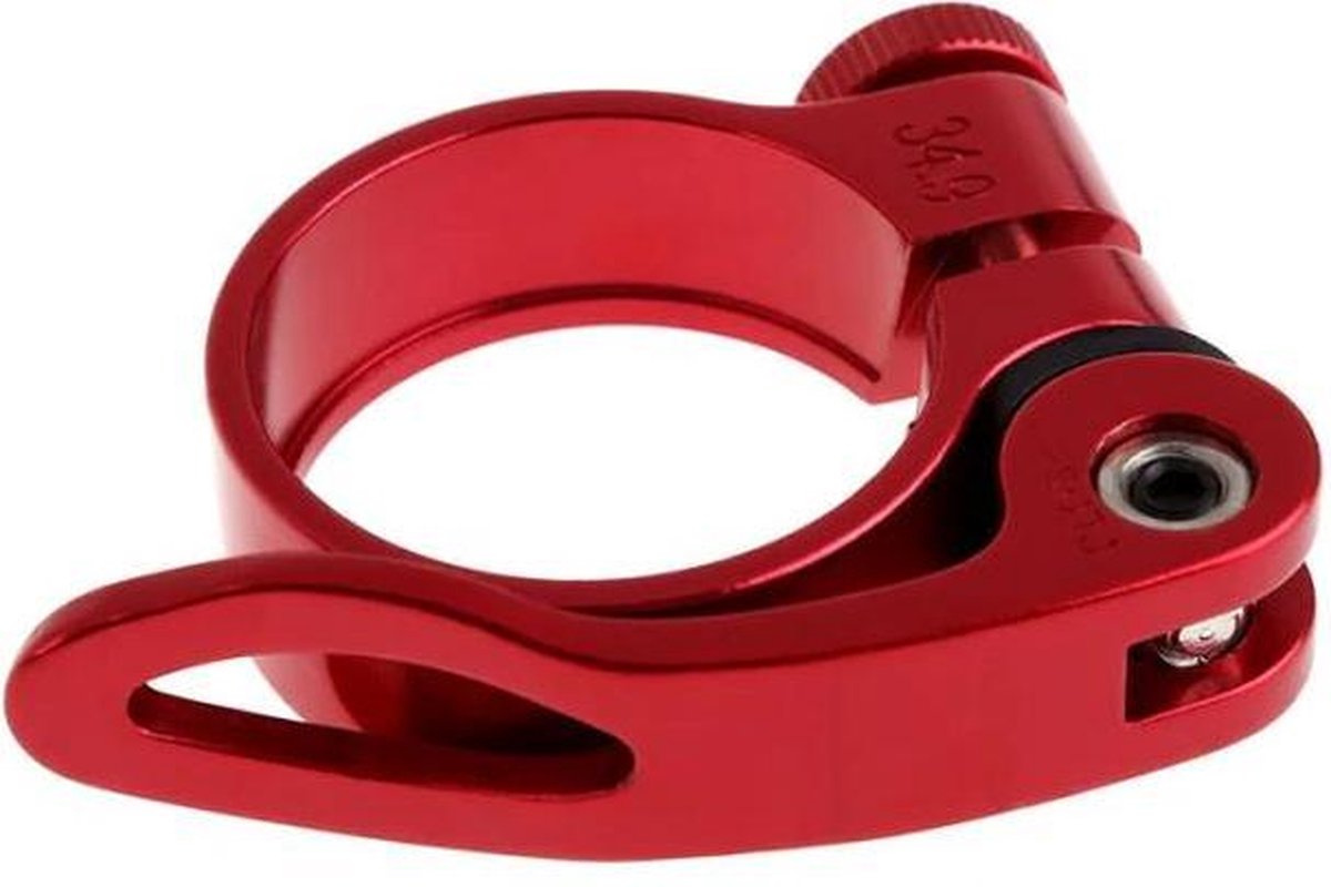 34,9mm Quick release zadelklem met lever voor 30,4-31,6mm zadelpen - Rood