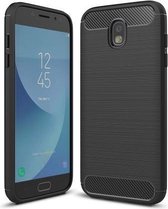 Armor Brushed TPU Back Cover - Samsung Galaxy J7 (2017) Hoesje - Zwart