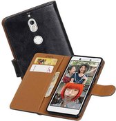 Zakelijke Book Case Telefoonhoesje Geschikt voor de Nokia 7 - Portemonnee Hoesje - Pasjeshouder Wallet Case - Zwart