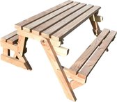Picknicktafel en Bank - 2in1 inklapbare picknicktafel - Douglas hout 2-4 personen - Compleet gemonteerd afgeleverd!