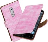 BestCases.nl Nokia 5 Mini Slang booktype hoesje Roze