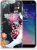 Geschikt voor Samsung Galaxy A6 (2018) Uniek TPU Hoesje Bird Flowers