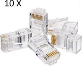 Connector Stekker 10X RJ-45 CAT5 / CAT 5E -  Plug Voor Internet & Netwerk Kabel