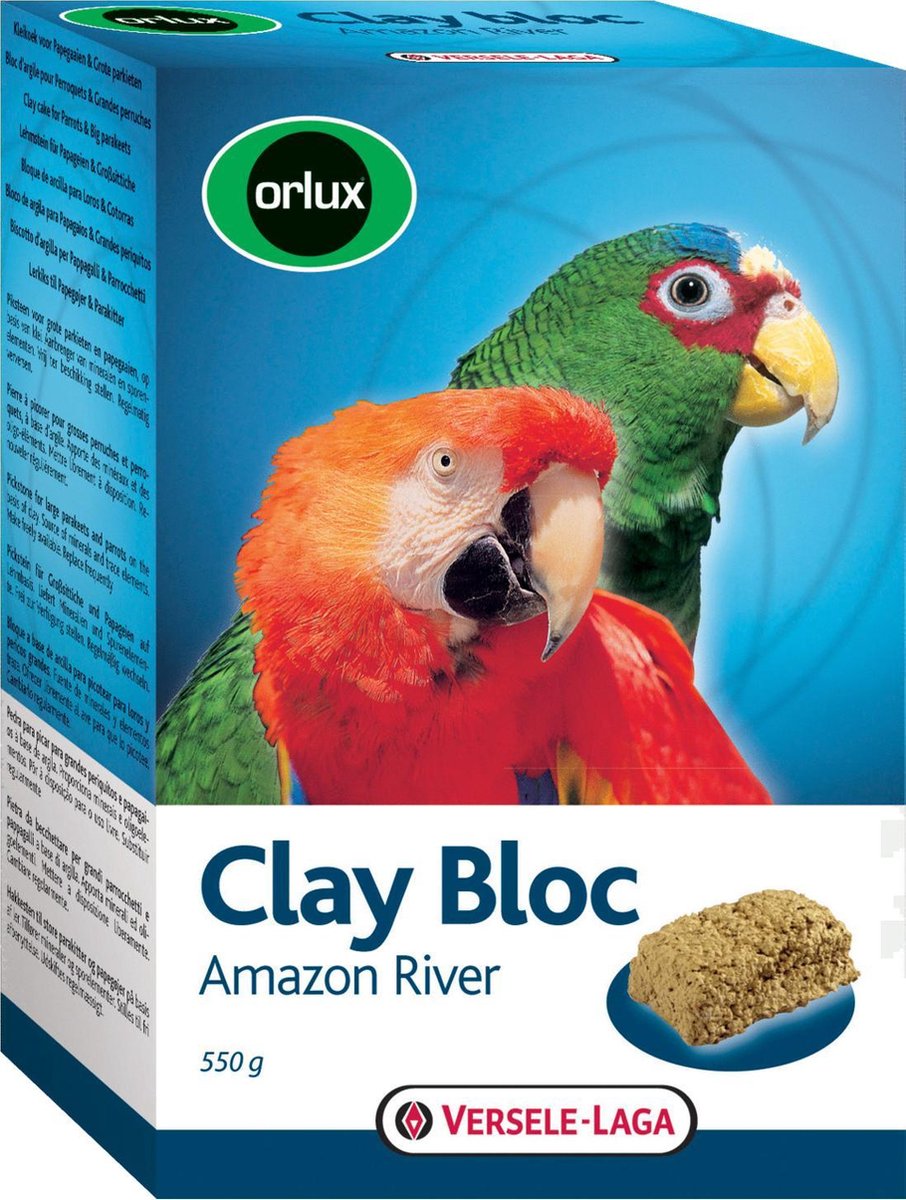 Vogelkooi klei blok - papegaai - 550gr