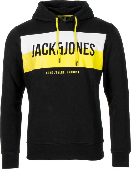 Jack & Jones Trui - Maat S - Mannen - zwart/geel/wit | bol