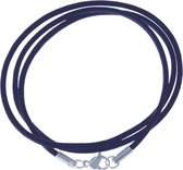 Leren ketting - Koord ketting - Heren ketting - Blauw - LGT Jewels- 2mm - 60cm