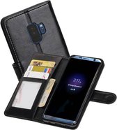 Hoesje Geschikt voor Samsung Galaxy S9 - Portemonnee hoesje booktype wallet case Zwart