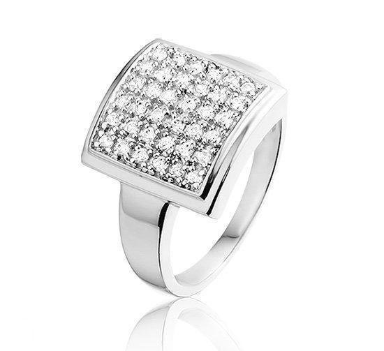 Montebello Ring Greet - Dames - Zilver gerhodineerd - Zirkonia - maat 60 - 19 mm