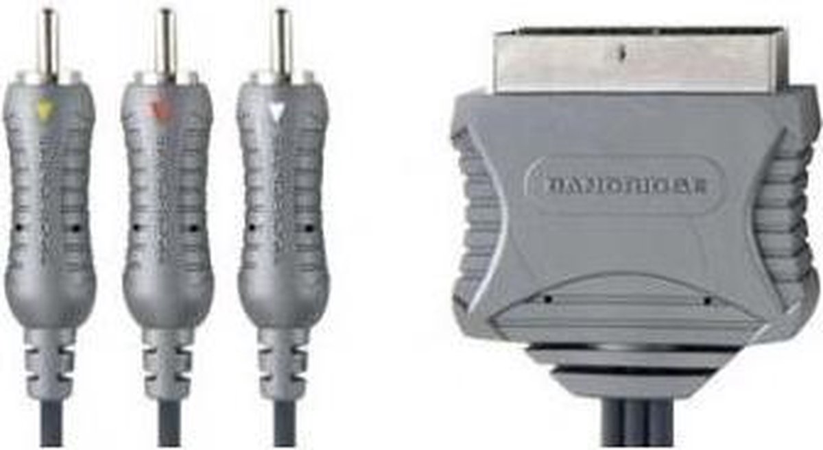 Bandridge VL7542 video kabel adapter 1,5 m SCART (21-pin) 3 x RCA Grijs