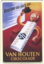 Van Houten reclame Reep Chocolade reclamebord 20x30 cm