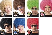 12 stuks: Pruik Afro in 7 kleuren - assorti