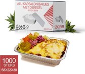 Aluminium Kapsalon Bakje Met Deksel 911 Openstaande Rand 58x22x38cm - 1000 Stuks