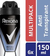 Rexona Men Invisible Ice - 150 ml - Deodorant - 6 stuks - Voordeelverpakking