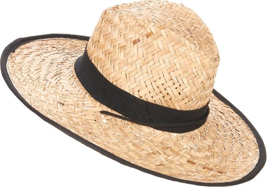 Puno monteren Sluier HOANG LONG - Cowboy hoed met zwarte rand en lint - Hoeden > Strohoeden |  bol.com