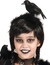 Halloween - Verkleed diadeem met zwarte kraai 17 cm - Halloween verkleed accessoires