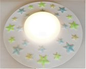 Funnylight kinderlamp XL 49 cm wit LED met smiley sterren - plafonniere met glow in the dark sterren