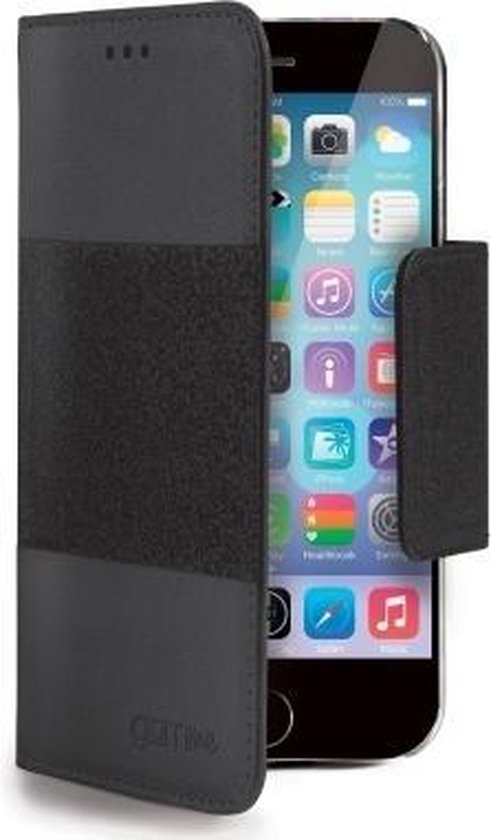 Smartphonehoesjes.nl Celly Glitty booktype hoes iPhone 6 / 6S - Zwart