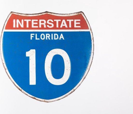 Signs-USA Interstate Florida - retro verkeersbord - 40 x 39 cm