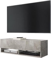 Hangend TV meubel TV dressoir Wander smal model grijs beton uitstraling