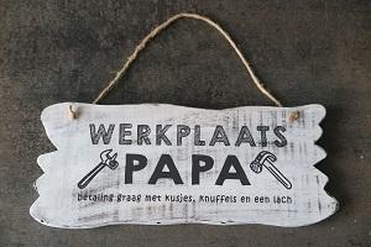 Tekstbord Werkplaats Papa White Cmx Cm Bol