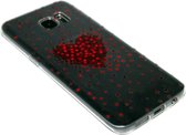 Rood hartjes siliconen hoesje Geschikt voor Samsung Galaxy S7 Edge