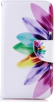 Shop4 - iPhone Xr Hoesje - Wallet Case Gekleurde Bloem