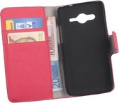 LELYCASE Book Case Roze Flip Wallet Case Cover Samsung Galaxy Core LTE G386F