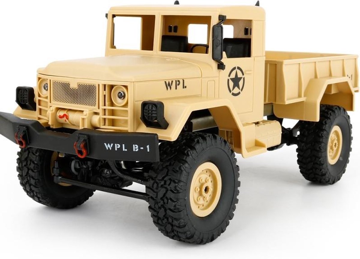 Let op type!! WPL B-14 1:16 Mini 2.4G RC Crawler van 4WD Off Road auto met licht RTR(Yellow) - Merkloos