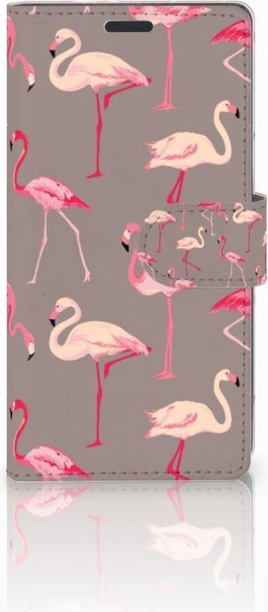 Book Case voor Sony Xperia Z3 Telefoonhoesje met Pasjes Flamingo