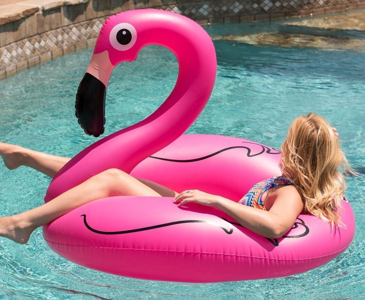 Opblaasbare Flamingo - diameter 120cm - wit | Mega Flamingo Opblaasbaar |  Zwembad... | bol.com
