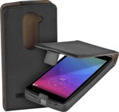 Lelycase Zwart Eco Leather Flip Case LG Leon