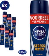 NIVEA MEN Stress Protect - 6 x 200ml - Voordeelverpakking - Deodorant Spray