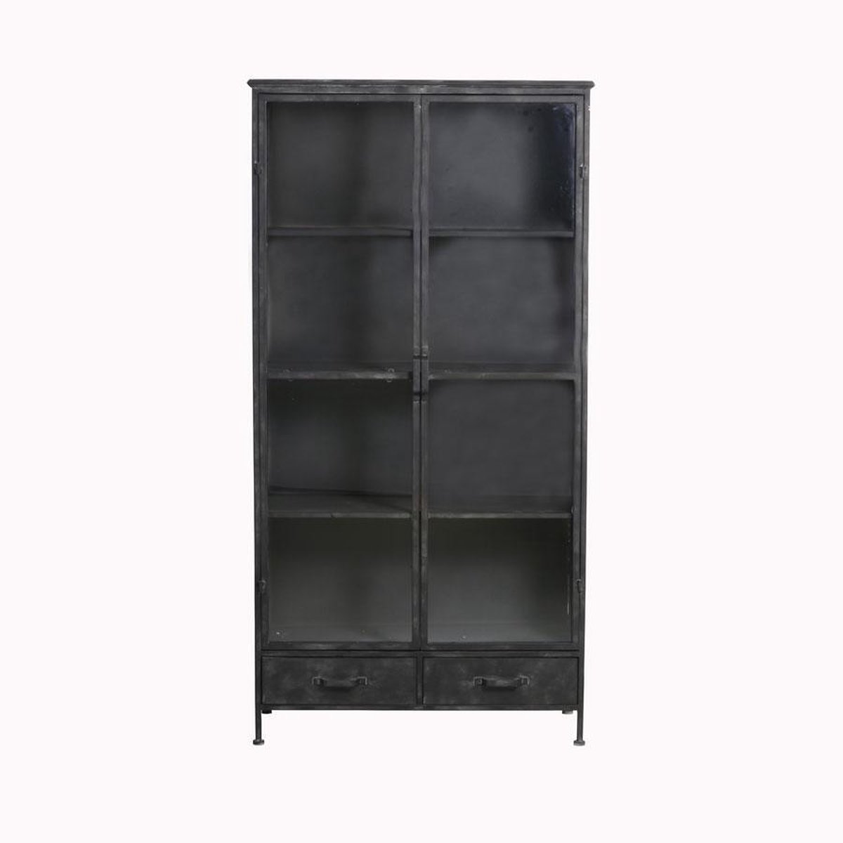 Light & Living Kast met vitrinedeur LOCUMBA 92x41x181 cm antiek zwart