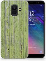 Geschikt voor Samsung Galaxy A6 (2018) TPU Hoesje Design Green Wood