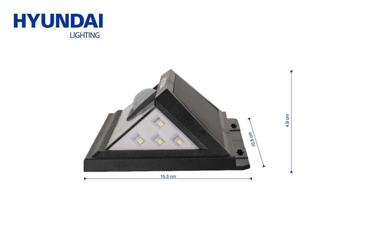 muis Uittreksel Zijdelings Hyundai - Prisma Draadloze Wandlamp - 34 LED - Met Bewegingssensor - Op  Zonne-Energie | bol.com
