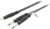 Sweex 2x 6,35mm Jack - 3,5mm Jack stereo audio kabel - 1,5 meter