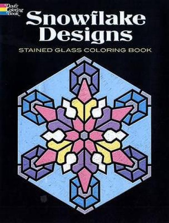 Snowflake Designs Stained Glass Coloring Book - cover
