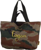 Mycha Ibiza – tas – Comte Lagom 7004 – XL Shopper – Canvas Tas – reistas – handbagage tas – Army print – Clutch