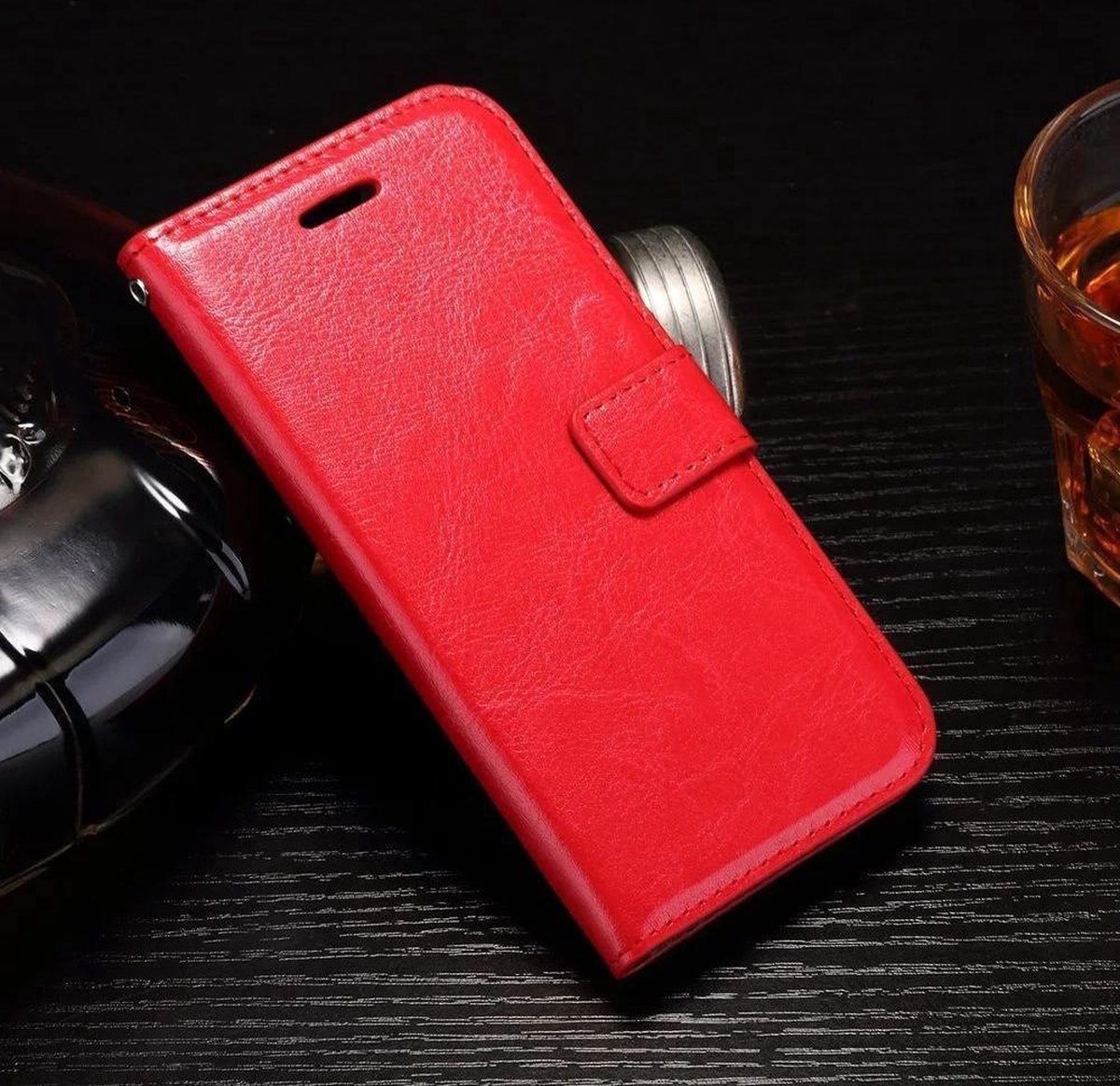 Telefoonoesje Geschikt voor: Samsung Galaxy A3 2017 portemonnee hoesje - rood