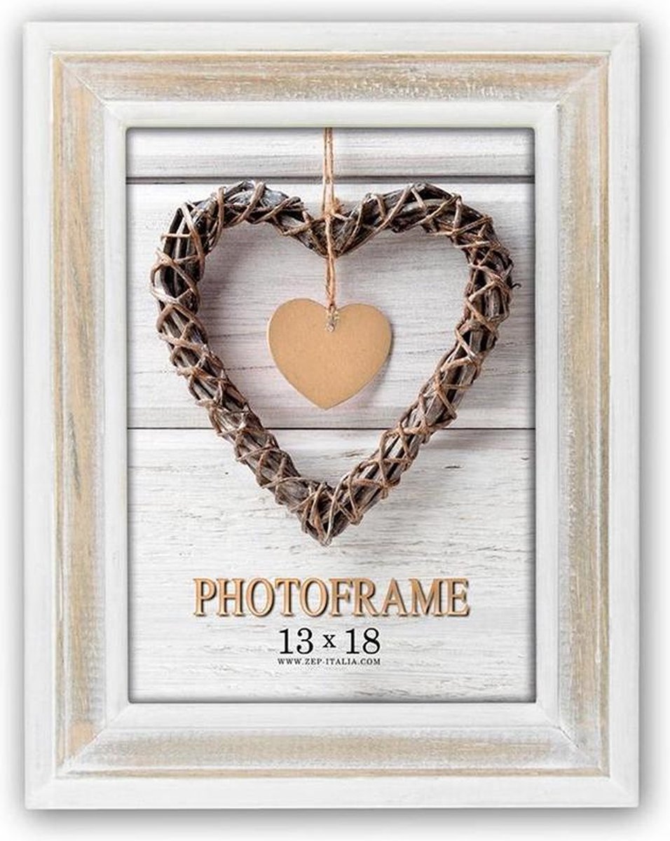 Zep Houten fotolijst Zacapa wit / bruin voor foto formaat 20x30 - EZ523