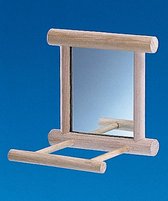 Nobby Spiegel met zitje - 10x10x10 cm - Hout
