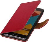 Roze Echt Leer Leder booktype wallet cover hoesje voor Samsung Galaxy A5 2016