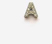 Metalen letter met zirkonia steentjes - Letter A - Personaliseer zelf