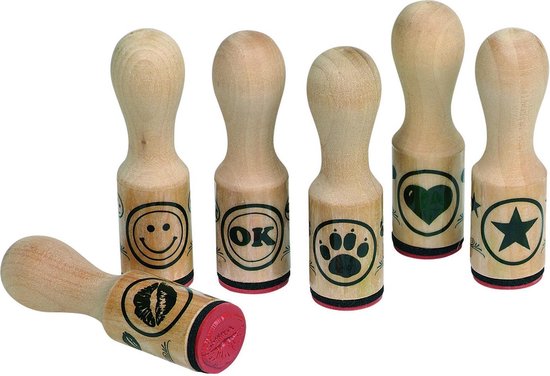 Foto: Goki houten stempels set van 6