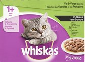 Whiskas Pouch Adult Multipack - Vlees/Vis - 12 x 100 g