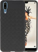 Geweven TPU Siliconen Case voor Huawei P20 Zwart