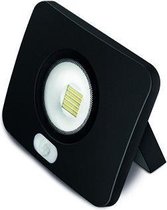 20W LED Schijnwerper Flat PIR Sensor - IP65 2000 Lumen - Koud Wit - Zwart