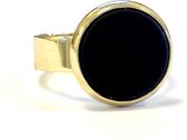 Zatthu Jewelry N˚16S232 - Goudkleurige Ring met zwarte steen