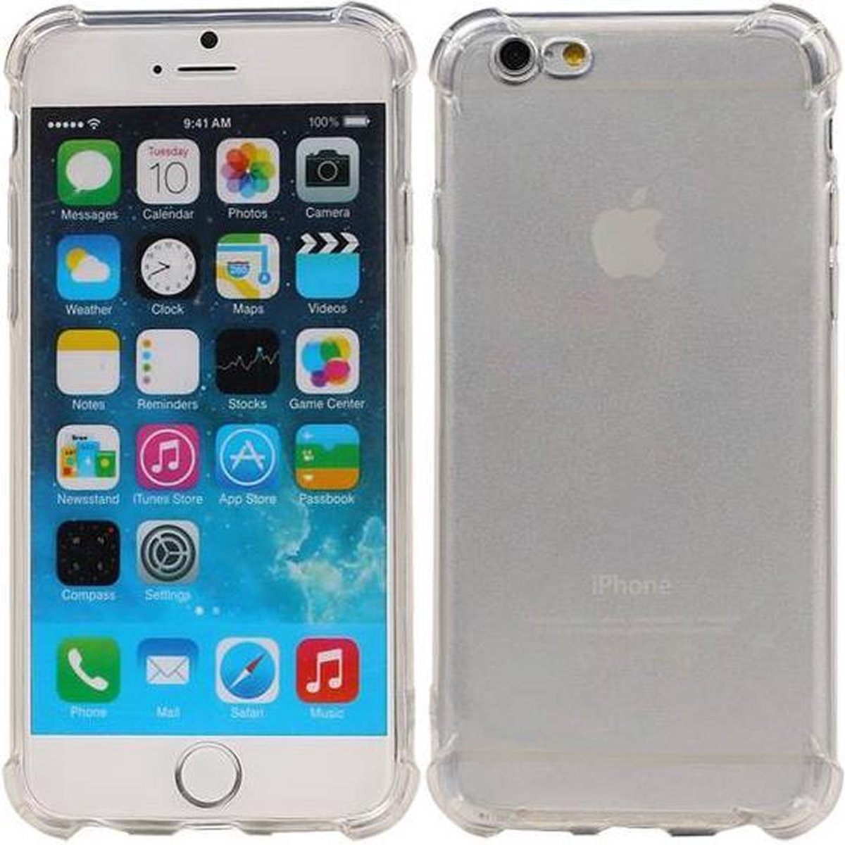 Transparant Schokbestendig Stevig Bumper TPU case case smartphone Telefoonhoesje voor Apple iPhone 6 6s